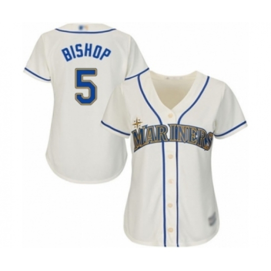 Women's Seattle Mariners #5 Braden Bishop Authentic Cream Alternate Cool Base Baseball Player Jersey Women's Seattle Mariners #5 Braden Bishop Authentic Cream Alternate Cool Base Baseball Player Jersey