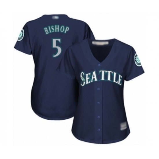 Women's Seattle Mariners #5 Braden Bishop Authentic Navy Blue Alternate 2 Cool Base Baseball Player Jersey Women's Seattle Mariners #5 Braden Bishop Authentic Navy Blue Alternate 2 Cool Base Baseball Player Jersey
