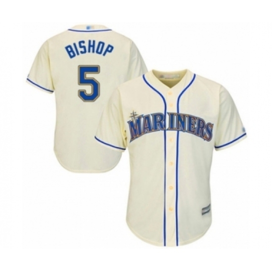 Youth Seattle Mariners #5 Braden Bishop Authentic Cream Alternate Cool Base Baseball Player Jersey Youth Seattle Mariners #5 Braden Bishop Authentic Cream Alternate Cool Base Baseball Player Jersey