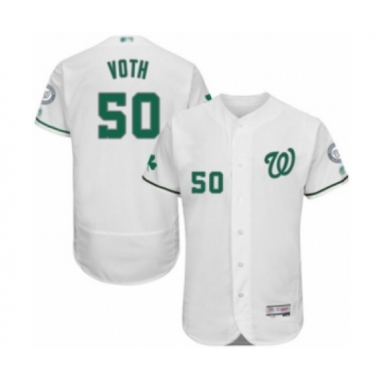 Men's Washington Nationals #50 Austin Voth White Celtic Flexbase Authentic Collection Baseball Player Jersey Men's Washington Nationals #50 Austin Voth White Celtic Flexbase Authentic Collection Baseball Player Jersey