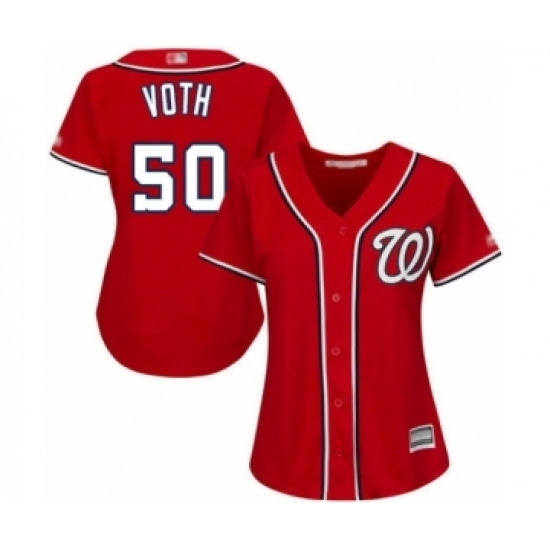 Women's Washington Nationals #50 Austin Voth Authentic Red Alternate 1 Cool Base Baseball Player Jersey Women's Washington Nationals #50 Austin Voth Authentic Red Alternate 1 Cool Base Baseball Player Jersey