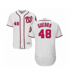 Men's Washington Nationals #48 Javy Guerra White Home Flex Base Authentic Collection Baseball Player Jersey