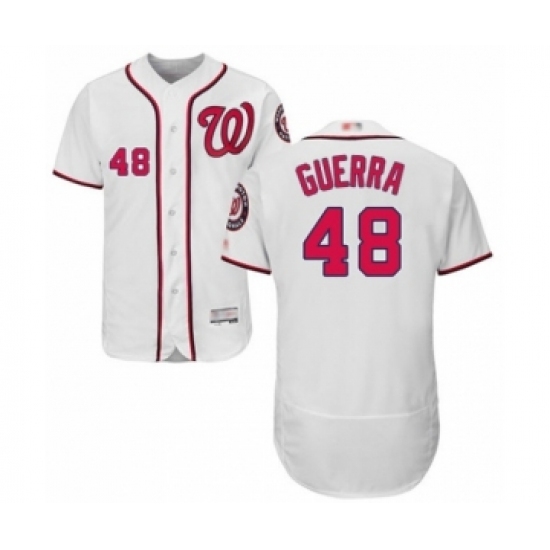 Men's Washington Nationals #48 Javy Guerra White Home Flex Base Authentic Collection Baseball Player Jersey Men's Washington Nationals #48 Javy Guerra White Home Flex Base Authentic Collection Baseball Player Jersey