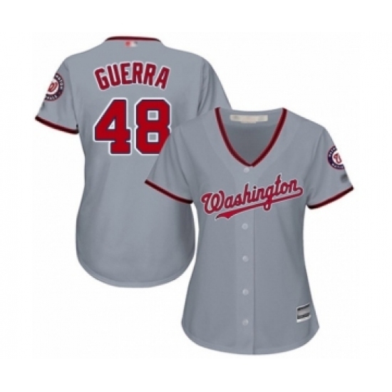 Women's Washington Nationals #48 Javy Guerra Authentic Grey Road Cool Base Baseball Player Jersey Women's Washington Nationals #48 Javy Guerra Authentic Grey Road Cool Base Baseball Player Jersey