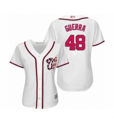 Women's Washington Nationals #48 Javy Guerra Authentic White Home Cool Base Baseball Player Jersey