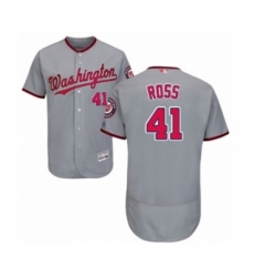 Men's Washington Nationals #41 Joe Ross Grey Road Flex Base Authentic Collection Baseball Player Jersey Men's Washington Nationals #41 Joe Ross Grey Road Flex Base Authentic Collection Baseball Player Jersey