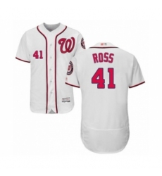 Men's Washington Nationals #41 Joe Ross White Home Flex Base Authentic Collection Baseball Player Jersey Men's Washington Nationals #41 Joe Ross White Home Flex Base Authentic Collection Baseball Player Jersey