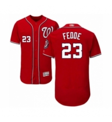 Men's Washington Nationals #23 Erick Fedde Red Alternate Flex Base Authentic Collection Baseball Player Jersey