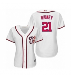 Women's Washington Nationals #21 Tanner Rainey Authentic White Home Cool Base Baseball Player Jersey Women's Washington Nationals #21 Tanner Rainey Authentic White Home Cool Base Baseball Player Jersey