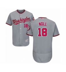 Men's Washington Nationals #18 Jake Noll Grey Road Flex Base Authentic Collection Baseball Player Jersey Men's Washington Nationals #18 Jake Noll Grey Road Flex Base Authentic Collection Baseball Player Jersey