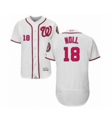Men's Washington Nationals #18 Jake Noll White Home Flex Base Authentic Collection Baseball Player Jersey Men's Washington Nationals #18 Jake Noll White Home Flex Base Authentic Collection Baseball Player Jersey