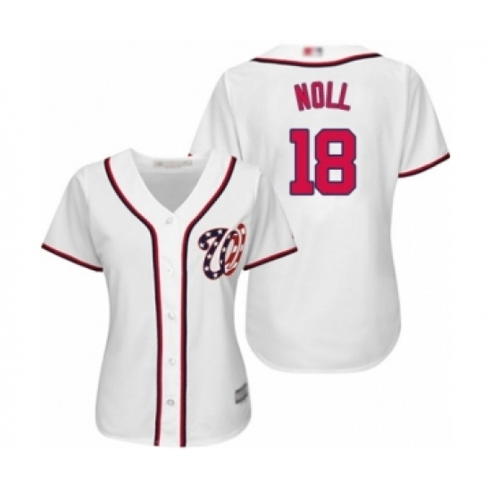 Women's Washington Nationals #18 Jake Noll Authentic White Home Cool Base Baseball Player Jersey Women's Washington Nationals #18 Jake Noll Authentic White Home Cool Base Baseball Player Jersey