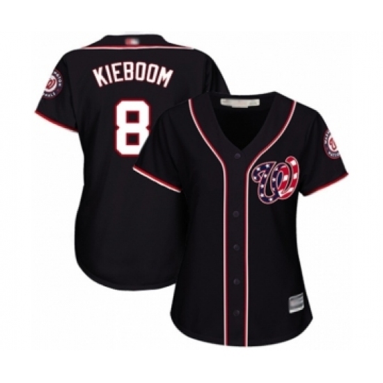 Women's Washington Nationals #8 Carter Kieboom Authentic Navy Blue Alternate 2 Cool Base Baseball Player Jersey Women's Washington Nationals #8 Carter Kieboom Authentic Navy Blue Alternate 2 Cool Base Baseball Player Jersey