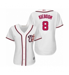 Women's Washington Nationals #8 Carter Kieboom Authentic White Home Cool Base Baseball Player Jersey Women's Washington Nationals #8 Carter Kieboom Authentic White Home Cool Base Baseball Player Jersey