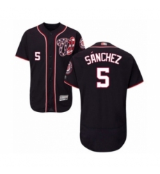 Men's Washington Nationals #5 Adrian Sanchez Navy Blue Alternate Flex Base Authentic Collection Baseball Player Jersey Men's Washington Nationals #5 Adrian Sanchez Navy Blue Alternate Flex Base Authentic Collection Baseball Player Jersey