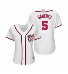 Women's Washington Nationals #5 Adrian Sanchez Authentic White Home Cool Base Baseball Player Jersey Women's Washington Nationals #5 Adrian Sanchez Authentic White Home Cool Base Baseball Player Jersey