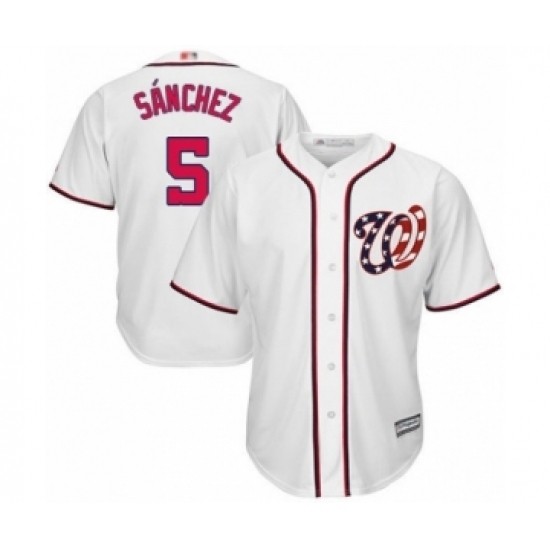 Youth Washington Nationals #5 Adrian Sanchez Authentic White Home Cool Base Baseball Player Jersey Youth Washington Nationals #5 Adrian Sanchez Authentic White Home Cool Base Baseball Player Jersey