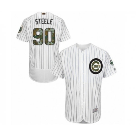 Men's Chicago Cubs #90 Justin Steele Authentic White 2016 Memorial Day Fashion Flex Base Baseball Player Jersey Men's Chicago Cubs #90 Justin Steele Authentic White 2016 Memorial Day Fashion Flex Base Baseball Player Jersey