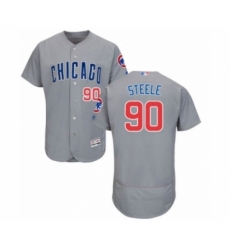 Men's Chicago Cubs #90 Justin Steele Grey Road Flex Base Authentic Collection Baseball Player Jersey