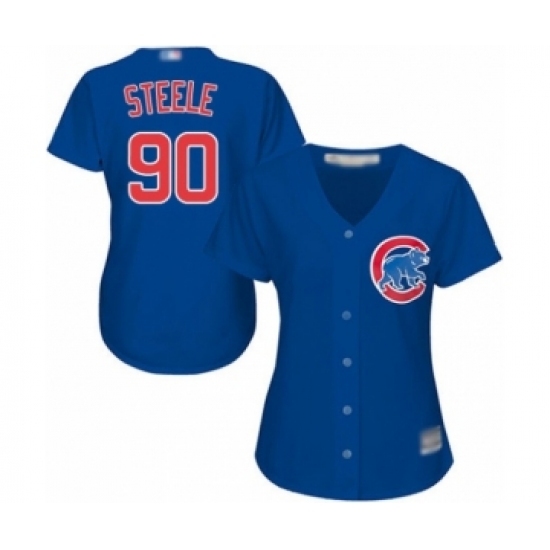Women's Chicago Cubs #90 Justin Steele Authentic Royal Blue Alternate Cool Base Baseball Player Jersey Women's Chicago Cubs #90 Justin Steele Authentic Royal Blue Alternate Cool Base Baseball Player Jersey