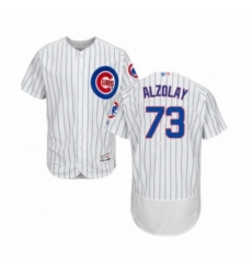 Men's Chicago Cubs #73 Adbert Alzolay White Home Flex Base Authentic Collection Baseball Player Jersey Men's Chicago Cubs #73 Adbert Alzolay White Home Flex Base Authentic Collection Baseball Player Jersey