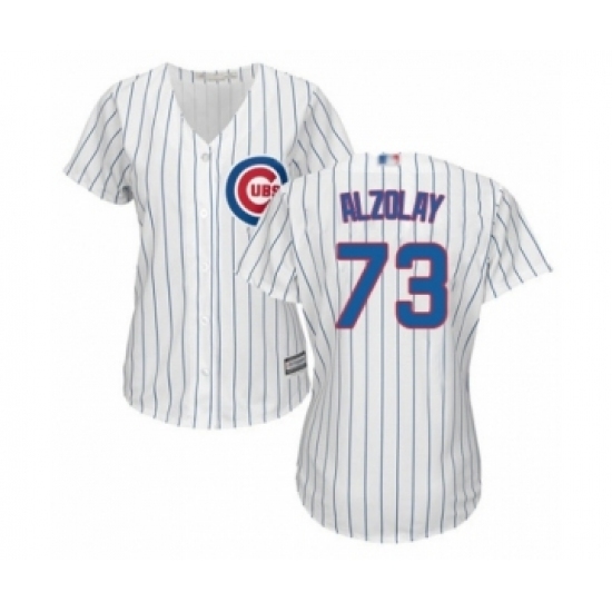 Women's Chicago Cubs #73 Adbert Alzolay Authentic White Home Cool Base Baseball Player Jersey Women's Chicago Cubs #73 Adbert Alzolay Authentic White Home Cool Base Baseball Player Jersey