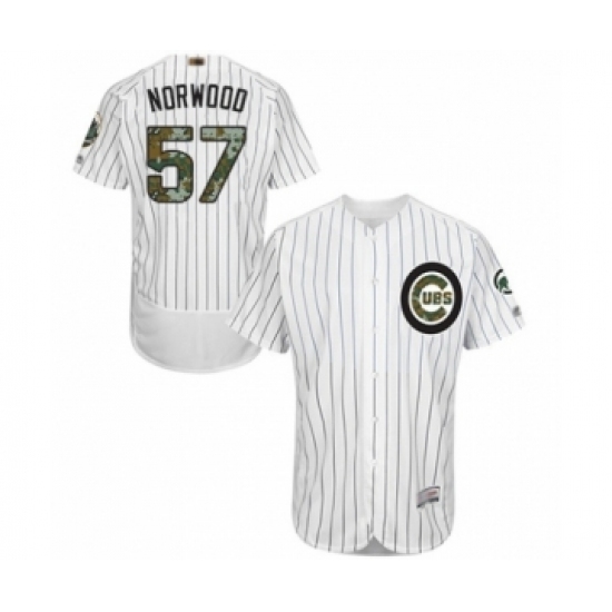Men's Chicago Cubs #57 James Norwood Authentic White 2016 Memorial Day Fashion Flex Base Baseball Player Jersey Men's Chicago Cubs #57 James Norwood Authentic White 2016 Memorial Day Fashion Flex Base Baseball Player Jersey