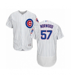 Men's Chicago Cubs #57 James Norwood White Home Flex Base Authentic Collection Baseball Player Jersey Men's Chicago Cubs #57 James Norwood White Home Flex Base Authentic Collection Baseball Player Jersey