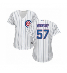 Women's Chicago Cubs #57 James Norwood Authentic White Home Cool Base Baseball Player Jersey Women's Chicago Cubs #57 James Norwood Authentic White Home Cool Base Baseball Player Jersey