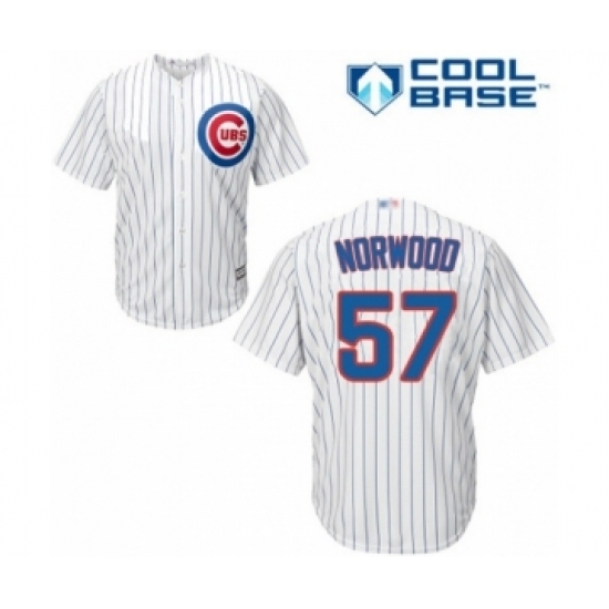 Youth Chicago Cubs #57 James Norwood Authentic White Home Cool Base Baseball Player Jersey Youth Chicago Cubs #57 James Norwood Authentic White Home Cool Base Baseball Player Jersey