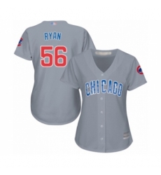 Women's Chicago Cubs #56 Kyle Ryan Authentic Grey Road Cool Base Baseball Player Jersey Women's Chicago Cubs #56 Kyle Ryan Authentic Grey Road Cool Base Baseball Player Jersey