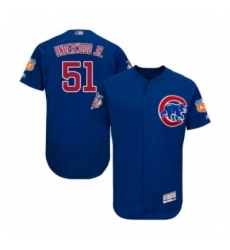 Men's Chicago Cubs #51 Duane Underwood Jr. Royal Blue Alternate Flex Base Authentic Collection Baseball Player Jersey