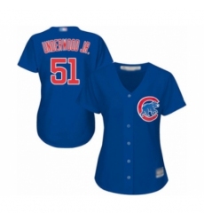 Women's Chicago Cubs #51 Duane Underwood Jr. Authentic Royal Blue Alternate Cool Base Baseball Player Jersey