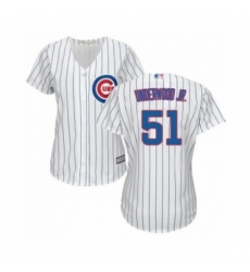 Women's Chicago Cubs #51 Duane Underwood Jr. Authentic White Home Cool Base Baseball Player Jersey