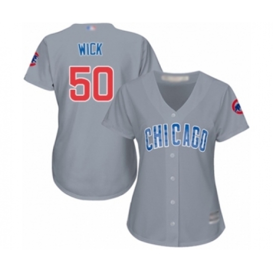 Women's Chicago Cubs #50 Rowan Wick Authentic Grey Road Cool Base Baseball Player Jersey Women's Chicago Cubs #50 Rowan Wick Authentic Grey Road Cool Base Baseball Player Jersey