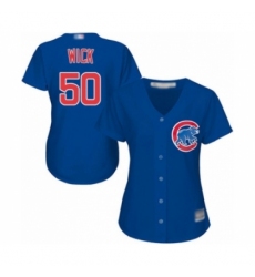Women's Chicago Cubs #50 Rowan Wick Authentic Royal Blue Alternate Cool Base Baseball Player Jersey Women's Chicago Cubs #50 Rowan Wick Authentic Royal Blue Alternate Cool Base Baseball Player Jersey
