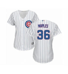 Women's Chicago Cubs #36 Dillon Maples Authentic White Home Cool Base Baseball Player Jersey