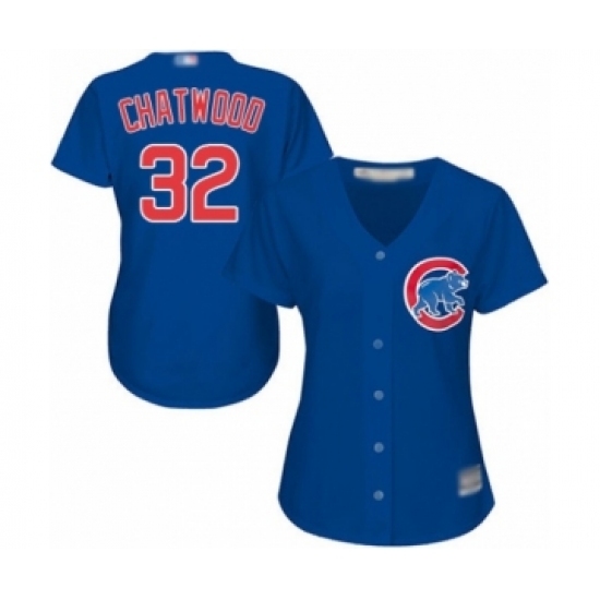 Women's Chicago Cubs #32 Tyler Chatwood Authentic Royal Blue Alternate Cool Base Baseball Player Jersey Women's Chicago Cubs #32 Tyler Chatwood Authentic Royal Blue Alternate Cool Base Baseball Player Jersey