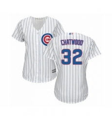 Women's Chicago Cubs #32 Tyler Chatwood Authentic White Home Cool Base Baseball Player Jersey