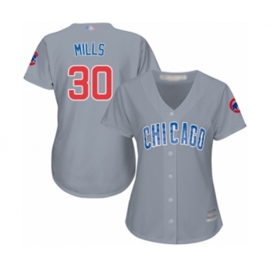 Women's Chicago Cubs #30 Alec Mills Authentic Grey Road Cool Base Baseball Player Jersey Women's Chicago Cubs #30 Alec Mills Authentic Grey Road Cool Base Baseball Player Jersey