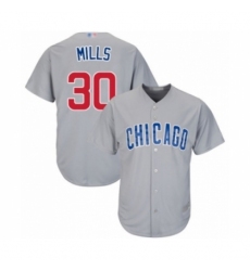 Youth Chicago Cubs #30 Alec Mills Authentic Grey Road Cool Base Baseball Player Jersey