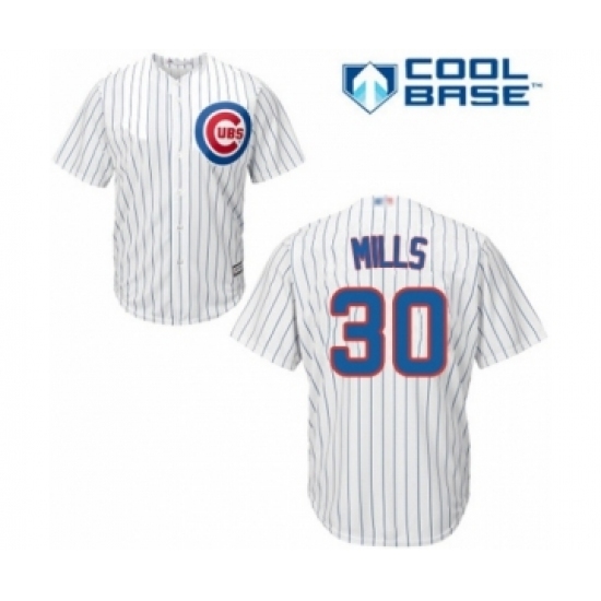 Youth Chicago Cubs #30 Alec Mills Authentic White Home Cool Base Baseball Player Jersey Youth Chicago Cubs #30 Alec Mills Authentic White Home Cool Base Baseball Player Jersey