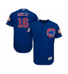 Men's Chicago Cubs #16 Robel Garcia Royal Blue Alternate Flex Base Authentic Collection Baseball Player Jersey