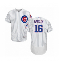 Men's Chicago Cubs #16 Robel Garcia White Home Flex Base Authentic Collection Baseball Player Jersey