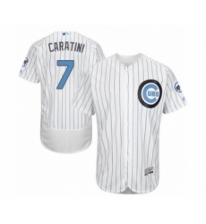 Men's Chicago Cubs #7 Victor Caratini Authentic White 2016 Father's Day Fashion Flex Base Baseball Player Jersey