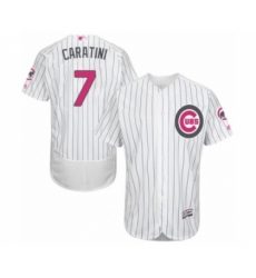 Men's Chicago Cubs #7 Victor Caratini Authentic White 2016 Mother's Day Fashion Flex Base Baseball Player Jersey