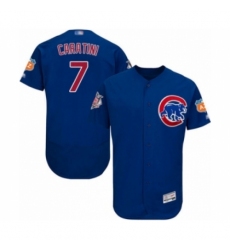 Men's Chicago Cubs #7 Victor Caratini Royal Blue Alternate Flex Base Authentic Collection Baseball Player Jersey