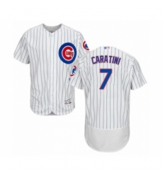 Men's Chicago Cubs #7 Victor Caratini White Home Flex Base Authentic Collection Baseball Player Jersey