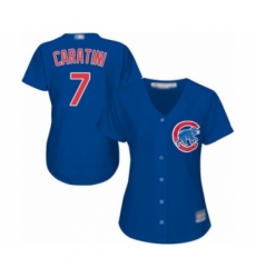 Women's Chicago Cubs #7 Victor Caratini Authentic Royal Blue Alternate Cool Base Baseball Player Jersey