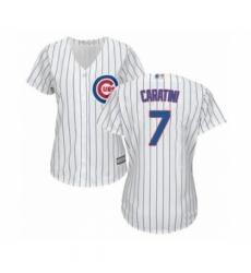 Women's Chicago Cubs #7 Victor Caratini Authentic White Home Cool Base Baseball Player Jersey